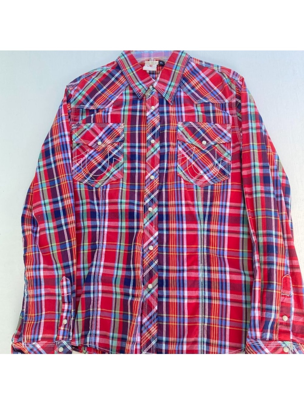 true religion western shirt red xl